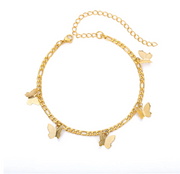Gold Studio Collection: Butterfly 14K Plated Anklet
