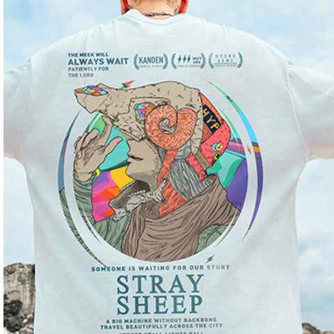Stray Sheep Graphic Oversized Tee